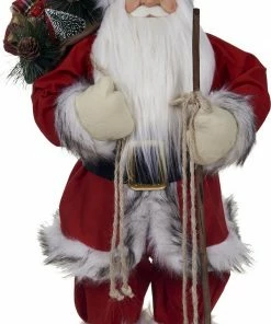 Χριστουγεννιάτικος Διακοσμητικός Άγιος Βασίλης Κόκκινο – Γκρι 45 Εκ. (XMT-18429B)