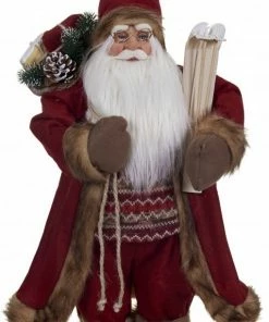 Χριστουγεννιάτικος Διακοσμητικός Άγιος Βασίλης Κόκκινο – Καφέ 30 Εκ. (XMT-12111Β)