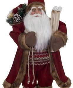Χριστουγεννιάτικος Διακοσμητικός Άγιος Βασίλης Κόκκινο – Καφέ 45 Εκ. (XMT-18111Β)