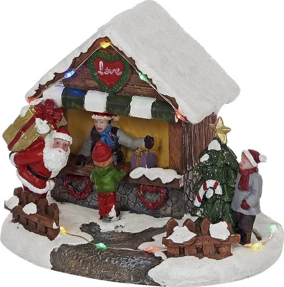 TnS Χριστουγεννιάτικο Διακοσμητικό Χωριουδάκι Φωτιζόμενο Με Κίνηση Και Μουσική (04.F-198104)