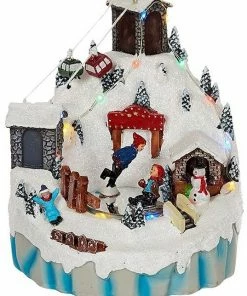 Χριστουγεννιάτικο Διακοσμητικό Χωριουδάκι Φωτιζόμενο Με Κίνηση Και Μουσική Σε 2 Σχέδια (04.F-198051)