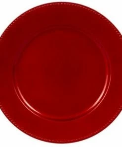 Χριστουγεννιάτικη Πιατέλα Πλαστική Στρόγγυλη Κόκκινη (04.P18165-R)
