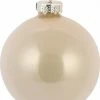 Χριστουγεννιάτικη Μπάλα Γυάλινη Γυαλιστερή Περλε Κρεμ 8 εκ. (GLB-PE8CR)