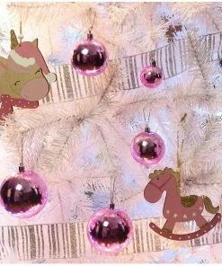 Christakopoulos Χριστουγεννιάτικη Μπάλα Ροζ 8εκ. Σετ 6 τμχ (53087-4)