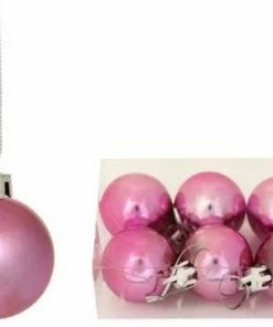Christakopoulos Χριστουγεννιάτικη Μπάλα 6άρα Ροζ Σετ 6 τμχ (53088-4)