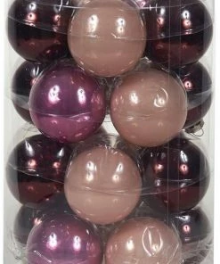 Χριστουγεννιάτικες Μπάλες Γυάλινες Σετ 20 Τεμαχίων Ροζ – Φούξια – Βυσσινί 6 Εκ. (GLB-6020/ROSE)