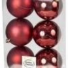 Χριστουγεννιάτικες Μπάλες Πλαστικές Σετ 6 Τεμαχίων Μπορντό 8 εκ. (04.TB-8006/BU)
