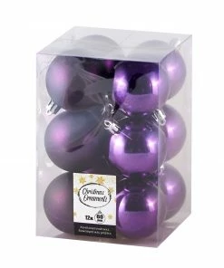 Epam Χριστουγεννιάτικη Πλαστική Μπάλα 6 εκ σετ 12 τμχ Μωβ (04.TB-6012/PU)