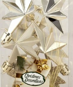 Epam Χριστουγεννιάτικο Κρεμαστό Αστέρι 8 εκ. Σετ 6 Σαμπανί (04.TB-9006/CH)