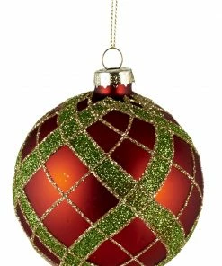 Epam Χριστουγεννιάτικη Μπάλα Γυάλινη Ματ Καρώ (GLB-25101)
