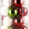 Epam Χριστουγεννιάτικη Μπάλα Γυάλινη 8 εκ. Κόκκινο Πράσινο Λευκό (GLB-8016/RGW)
