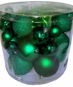 Epam Χριστουγεννιάτικη Μπάλα Πλαστική Σετ 54 Σε 4 Μεγέθη Σμαραγδί (04.TB-S54/SM)