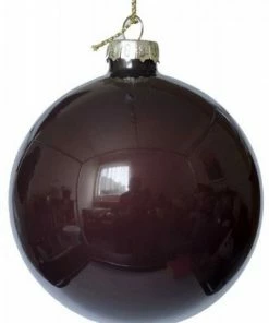 Χρiστουγεννιατικη Μπαλα 8 Εκατοστα Γυαλινη Καφε (04.GLB-3038-8)