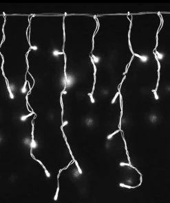 Χριστουγεννιατικα Φωτακια Led Κουρτινα Ασυμμετρη 100L Λευκα/Διαφανο Καλωδιο Με Επεκταση 31V (XLALED100ICC/31V)