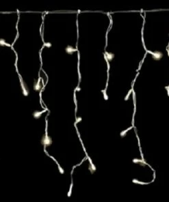 Χριστουγεννιατικα Φωτακια Led Κουρτινα Ασυμμετρη 100L Λευκο Θερμο/Διαφανο Καλωδιο Με Επεκταση 31V (XLALED100IWW/31V)