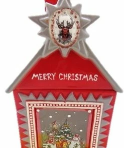 Χριστουγεννιατικη Κεραμικη Μπισκοτιερα Σπιτακι – 2 Χρωματα 10X10X12Cm (04.YM1791-3)