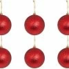 Χριστουγεννιατικη Μπαλα 8Αρα Γκλιτερ Κοκκινη Σετ 6 (53135-1)