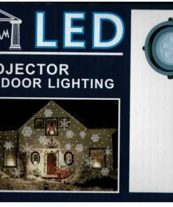 Χριστουγεννιατικος Προτζεκτορας Αλουμινιου Με Σχεδιο Λευκες Νιφαδες Led Ip 44 (04.P-1008)