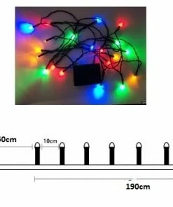 Χριστουγεννιατικα Λαμπακια Μπαταριας 20L Πολυχρωμα/Πρασινο Καλωδιο 2.4Μ (XLALED20-GM)