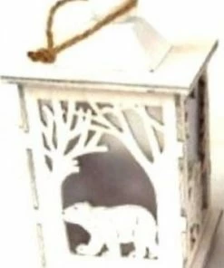 Χριστουγεννιατικο Ξυλινο Φαναρακι Με Φως 10X10X17.5Εκ. 3Χρωματα (04.ZL17690-2)