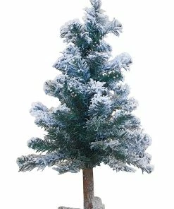 Χριστουγεννιατικο Χιονισμενο Δεντρο Με Ξυλινη Βαση 60Εκ. (XTR-TREE60)