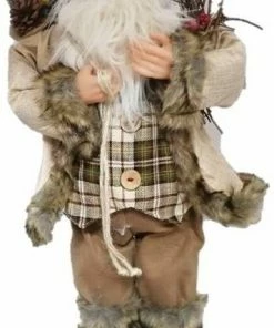 Χριστουγεννιατικος Διακοσμητικος Αγιος Βασιλης Καφε Λινατσα 45Εκ. (XMT-18147B)