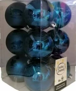 Χριστουγεννιατικη Μπαλα Πλαστικη 6Αρα Σετ 12Τμχ Μπλε (04.TB-6012/BL)