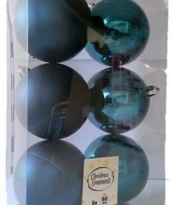 Χριστουγεννιατικη Μπαλα Πλαστικη 8Αρα Σετ 6Τμχ Μπλε (04.TB-8006/BL)