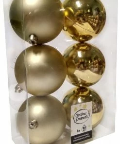 Χριστουγεννιατικη Μπαλα Πλαστικη 8Αρα Σετ 6Τμχ Χρυση (04.TB-8006/G)