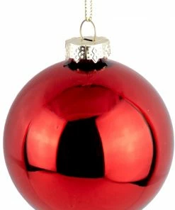 Χριστουγεννιατικη Μπαλα 10Εκ.Γυαλινη Γυαλιστερη Κοκκινη (GLB-S10R)