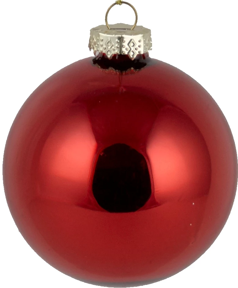 Χριστουγεννιατικη Μπαλα 8Εκ.Γυαλινη Γυαλιστερη Κοκκινη (GLB-S8R)