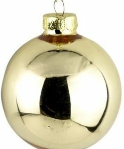 Χριστουγεννιατικη Μπαλα 8Εκ.Γυαλινη Γυαλιστερη Χρυση (GLB-S8G)
