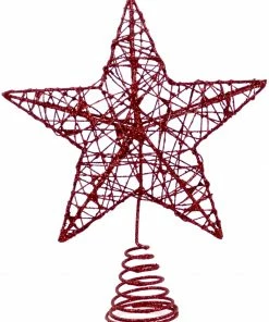 Χριστουγεννιατικη Κορυφη Δεντρου 24 Εκ Κοκκινη 4 Σχεδια (IRONTOP/10R)