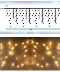 Χριστουγεννιατικο Λεντακι 500L Βροχη Επεκτεινομενο Διαφανες Καλωδιο Θερμο Λευκο Εξωτερικου Χωρου 31V (XLALED500IWW/31V)