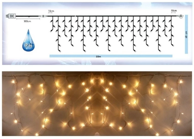 Χριστουγεννιατικο Λεντακι 500L Βροχη Επεκτεινομενο Διαφανες Καλωδιο Θερμο Λευκο Εξωτερικου Χωρου 31V (XLALED500IWW/31V)