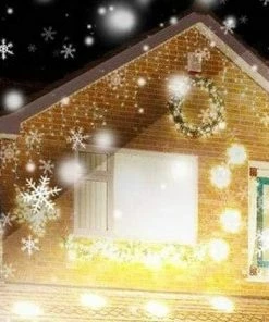 Χριστουγεννιατικος Προτζεκτορας Αλουμινιου Νιφαδες Με Χιονι Λευκο Led Ip 44 (04.P-1032)