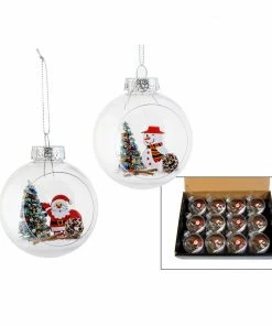 Christakopoulos Χριστουγεννιάτικη Μπάλα 8αρα Διάφανη με Φιγούρες 2 σχέδια (53171)