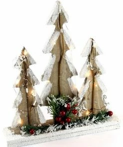 Χριστουγεννιάτικο ξύλινο δέντρο με φως 30 Led 30 εκ. (04.HCM17107)