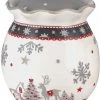 Χριστουγεννιάτικη Κεραμική Μπισκοτιέρα 12 εκ. 2 Χρώματα (04.YM17195-3)