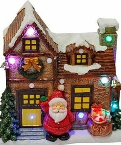 Χριστουγεννιάτικο Κεραμικό Διακοσμητικό Σπίτι Άγιος Βασίλης 46,5 εκ. (04.DFCY2014561)