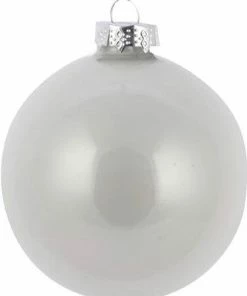 Χριστουγεννιάτικη Μπάλα Γυάλινη Γυαλιστερή Μπεζ 8 εκ. (GLB-S8GR)