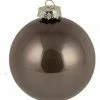Χριστουγεννιάτικη Μπάλα 8αρα Γυάλινη Γυαλιστερή Καφέ (GLB-S8BR)