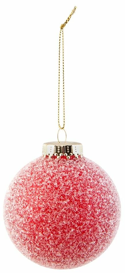 Χριστουγεννιάτικη μπάλα 8αρα Χιονισμένη Κόκκινη (53112-1)