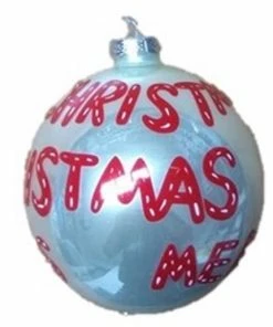 Χριστουγεννιάτικη Μπάλα 10αρα Γυάλινη Merry Christmas (GLB-5608-10)