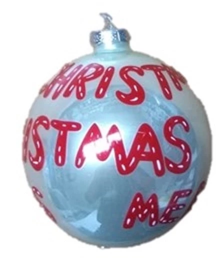 Χριστουγεννιάτικη Μπάλα 10αρα Γυάλινη Merry Christmas (GLB-5608-10)