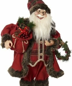 Χριστουγεννιάτικος Διακοσμητικός Άγιος Βασίλης Κόκκινο-Καφέ 45 εκ. (XMT-18262)