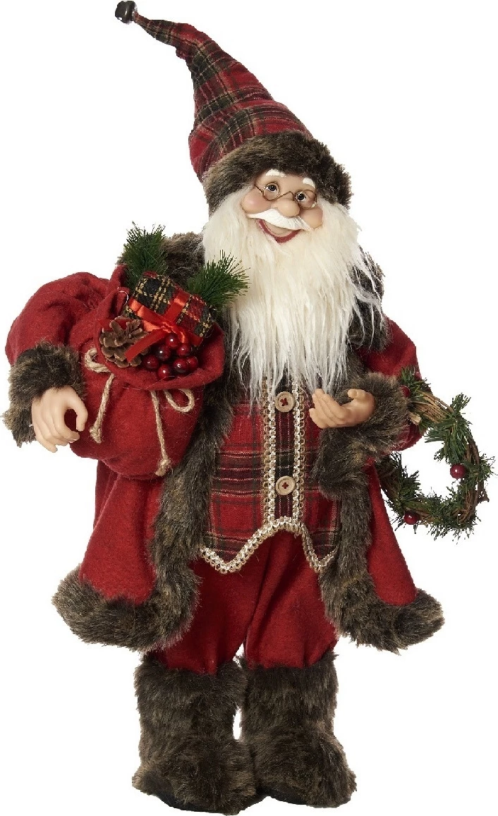 Χριστουγεννιάτικος Διακοσμητικός Άγιος Βασίλης Κόκκινο-Καφέ 45 εκ. (XMT-18262)
