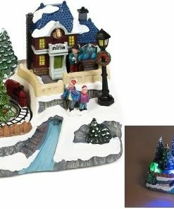 Χριστουγεννιάτικο Χωριουδάκι Μελωδικό Led 21×18 εκ. (98316)