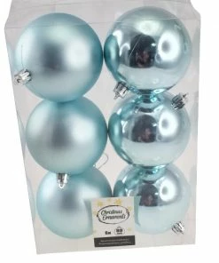 Χριστουγεννιάτικες Μπάλες Πλαστικές Γαλάζιο 8αρες Σετ 6 τμχ (04.TB-8006/LB)