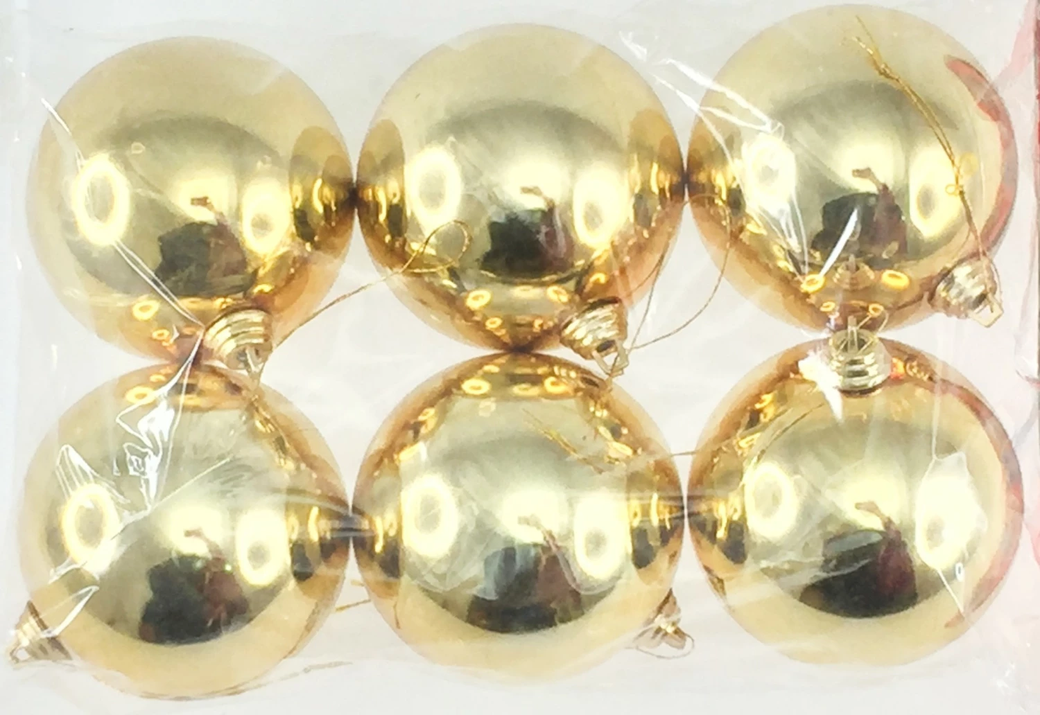 Χριστουγεννιάτικες Μπάλες Πλαστικές Χρυσή Γυαλιστερη 7αρες Σετ 6 τμχ (04.TB-70/GG)